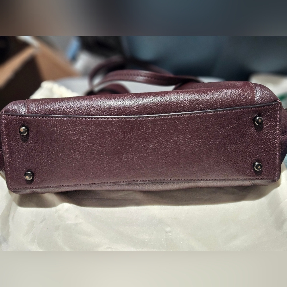 Coach Dalton 31 Gunmetal-Oxblood Leather Shoulder Bag - Picture 12 of 13